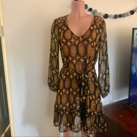 Ella Moss Dresses & Skirts - Ella Moss Boho print Silk Chiffon Mini Dress